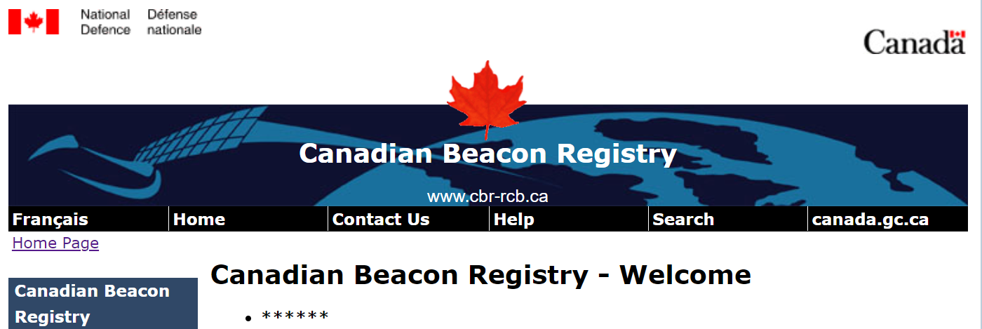 Canadian Beacon Registry 